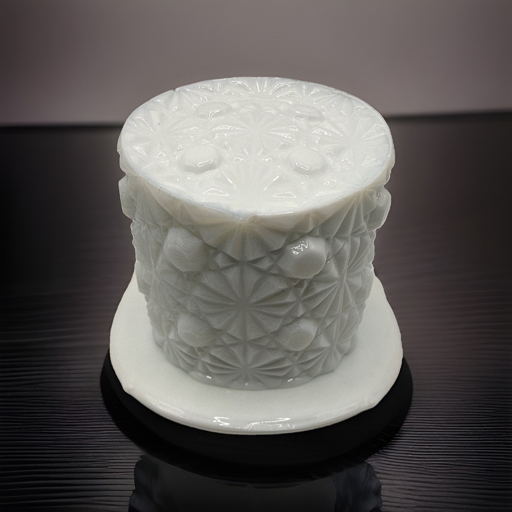 Vintage Fenton Milk Glass Top Hat Button Daisy Pattern 2.5 inch Toothpick Holder